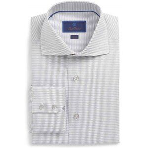 David Donahue Men's Trim Fit Check Dress Shirt
